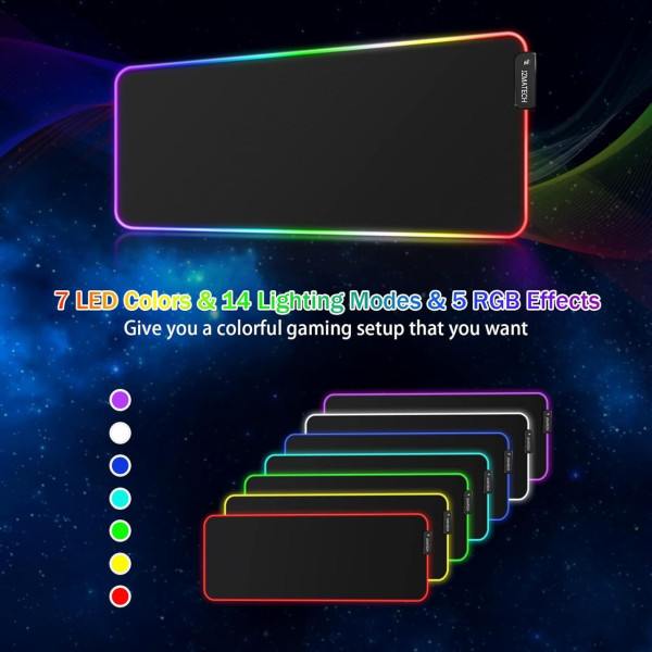 Геймерский коврик XL-1747 RGB 30×70 см для мыши и клавиатуры большой