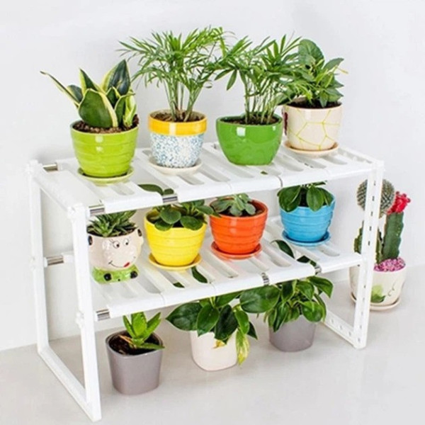 Полка-органайзер Kitchen Rack 38–70 см, регулируемый стеллаж для хранения под раковину на кухне, белый