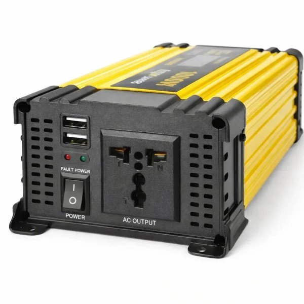 Инвертор напряжения KSM 1000W 12V LCD + 2 USB преобразователь 12В 220В автомобильный с экраном
