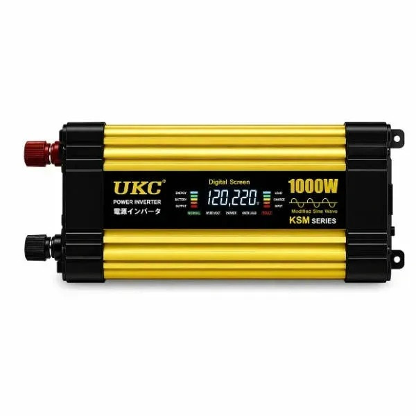 Инвертор напряжения KSM 1000W 12V LCD + 2 USB преобразователь 12В 220В автомобильный с экраном