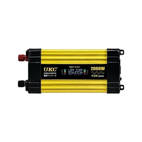 Инвертор напряжения KSM 2000W 12V LCD + 2 USB преобразователь 12В 220В автомобильный с экраном