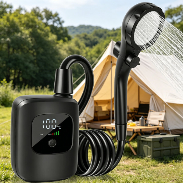 Душ портативный Electric Outdoor Shower с аккумулятором 2400 mAh LED дисплеем температуры USB зарядкой