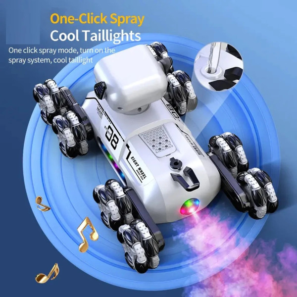 Робот собака CX-103 RC 8 колесный интерактивный на пульте 2.4 ГГц LED музыкальный