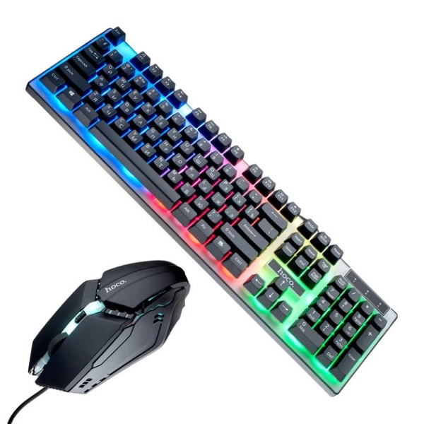 Геймерский набор HOCO GM18 клавиатура мышь RGB проводной 104 клавиши для игр
