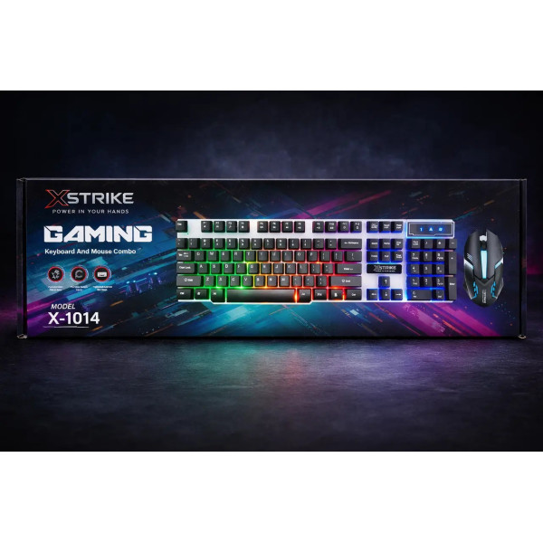 Геймерский набор XSTRIKE X-1014 клавиатура мышь RGB USB проводной 104 клавиши черный