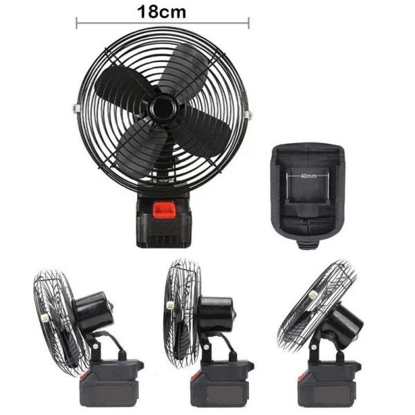 Вентилятор Lithium Electric Fan 8" кемпинговый аккумуляторный переносной черный