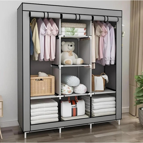 Шкаф тканевый Storage Wardrobe 88130 складной с 8 полками и 3 секциями органайзер для вещей