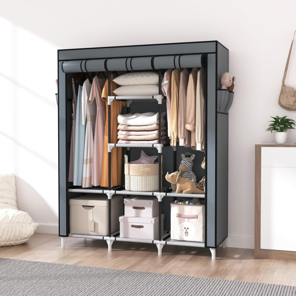 Шкаф тканевый Storage Wardrobe 88130 складной с 8 полками и 3 секциями органайзер для вещей