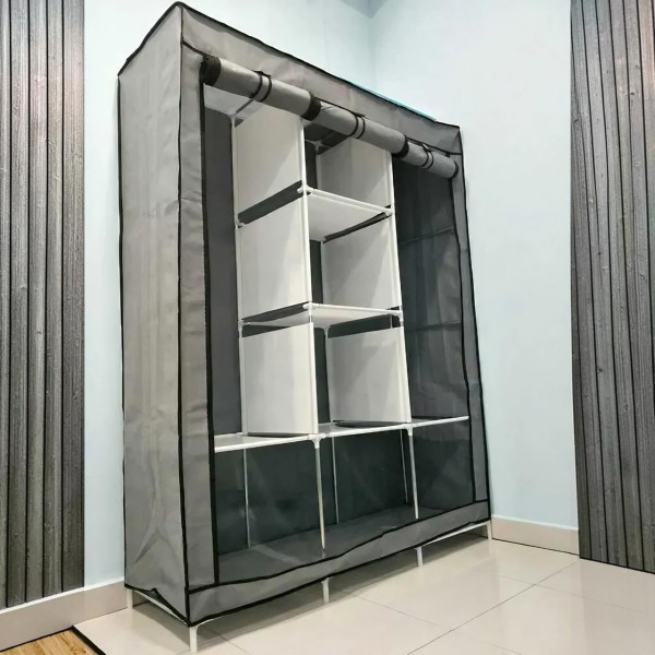 Шкаф тканевый Storage Wardrobe 88130 складной с 8 полками и 3 секциями органайзер для вещей