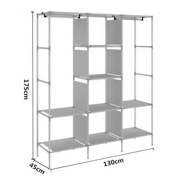 Шкаф тканевый Storage Wardrobe 88130 складной с 8 полками и 3 секциями органайзер для вещей