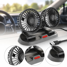 Вентилятор для автомобіля Vehicle Fan X666 подвійний від прикурювача з двома регульованими головками