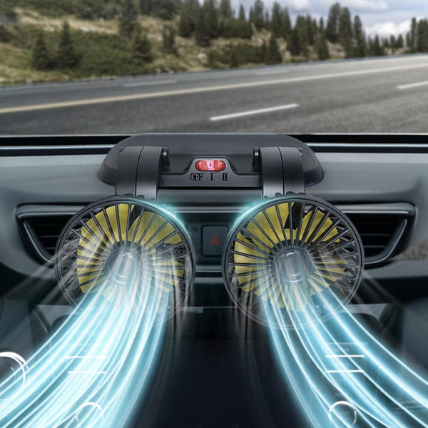 Вентилятор для автомобиля Vehicle Fan X666 двойной от прикуривателя с двумя регулируемыми головками