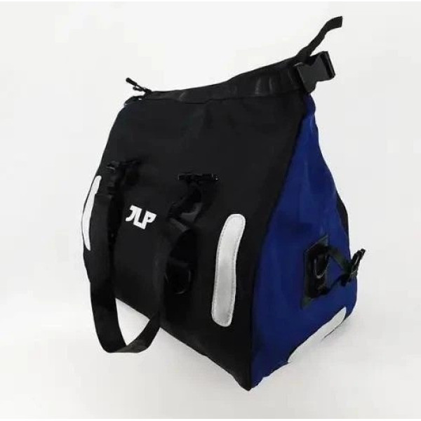 Сумка спортивная JLP 39×38×23 см дорожная с синими вставками вместительная для спорта и путешествий
