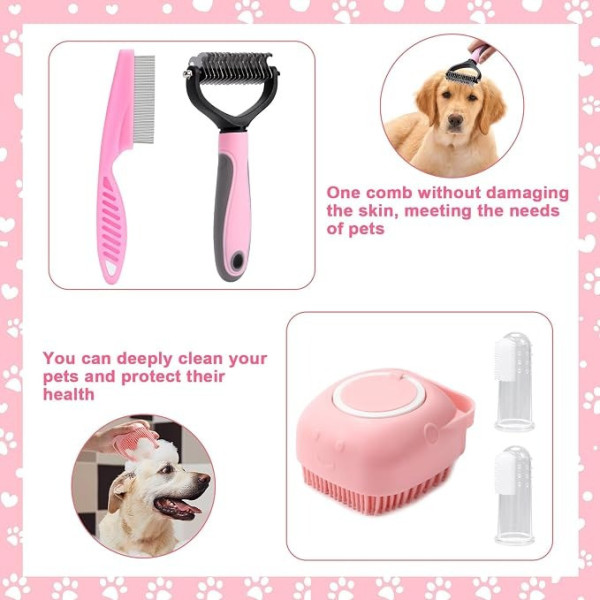 Набор для ухода за собаками и котами Pet Grooming 8 в 1 с расческами щетками и когтерезом