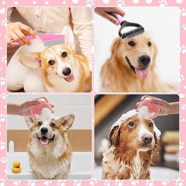Набор для ухода за собаками и котами Pet Grooming 8 в 1 с расческами щетками и когтерезом