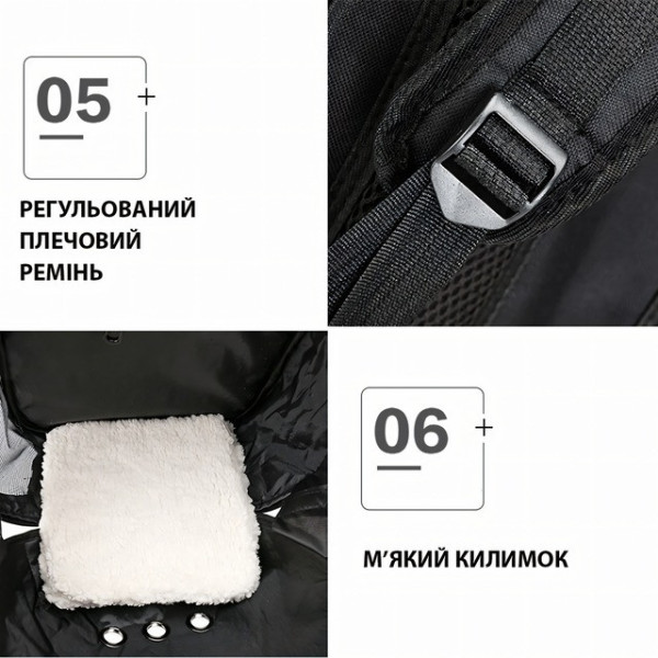 Туристический рюкзак CosmoPet для котов и собак 42×35×27 см с иллюминатором до 10 кг голубой
