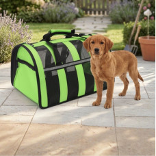 Переноска For Friends GREEN paws M 41×25×26 см для собак і котів дихаюча сумка