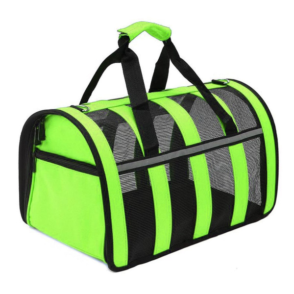 Переноска For Friends GREEN paws M 41×25×26 см для собак и котов дышащая сумка