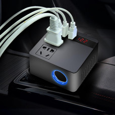 Перетворювач напруги 150 Вт автомобільний з 3 USB-портами й адаптером прикурювача 12 В/24 В