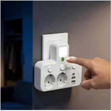Сетевой адаптер AND F03 White блок розеток с USB и Type-C для питания устройств компактный и удобный