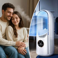 Вентилятор Air Multiplier безлопатевий акумуляторний із функцією зволоження та підсвічування USB з таймером