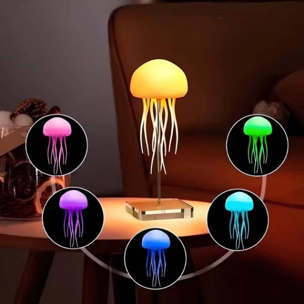 Ночник Медуза LED RGB декоративная лампа с подвижными щупальцами аккумуляторная 5 режимов USB