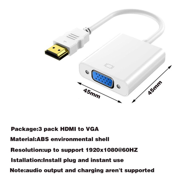 Переходник HDMI VGA STLab U-990 Pro конвертер сигнала для монитора и проектора Full HD