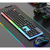 Ігровий комплект GTX350 USB RGB-клавіатура миша для ПК ноутбука чорний