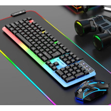 Ігровий комплект GTX350 USB RGB-клавіатура миша для ПК ноутбука чорний