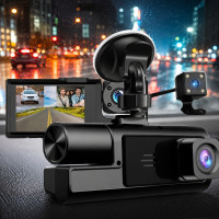 Відеореєстратор для авто A22 3 камери FullHD WiFi нічне знімання задня камера датчик руху удару
