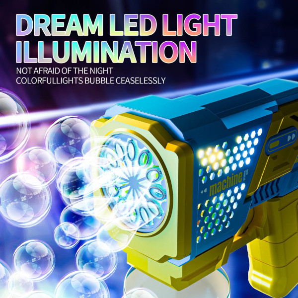 Пистолет для мыльных пузырей Bubble Gun 401018, автоматический пузырьков с LED-подсветкой, до 5000 пузырьков/мин