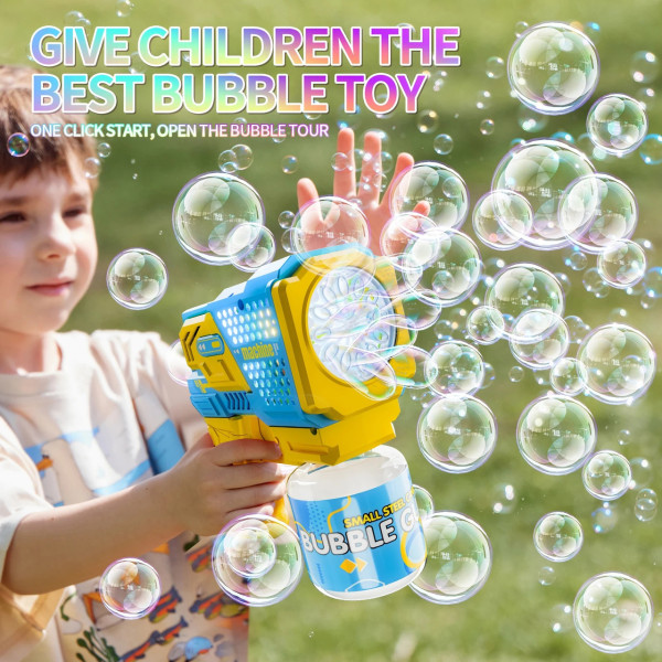 Пистолет для мыльных пузырей Bubble Gun 401018, автоматический пузырьков с LED-подсветкой, до 5000 пузырьков/мин