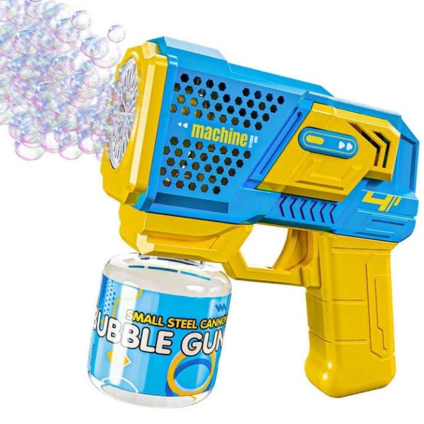 Пистолет для мыльных пузырей Bubble Gun 401018, автоматический пузырьков с LED-подсветкой, до 5000 пузырьков/мин