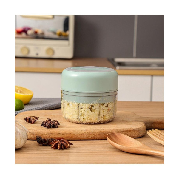 Мини-измельчитель беспроводной Kitchen Chopper, аккумуляторный электрический чепер 100 мл с USB-зарядкой, мятный