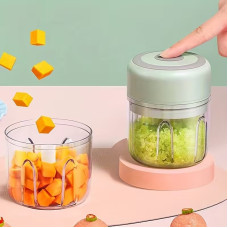 Мини-измельчитель беспроводной Kitchen Chopper, аккумуляторный электрический чепер 100 мл с USB-зарядкой, мятный