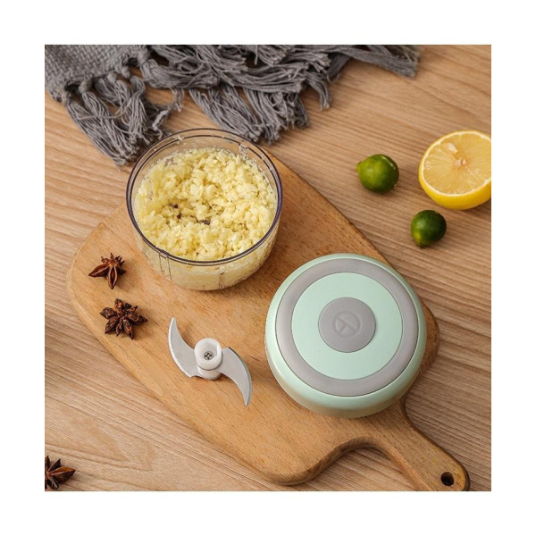 Мини-измельчитель беспроводной Kitchen Chopper, аккумуляторный электрический чепер 100 мл с USB-зарядкой, мятный