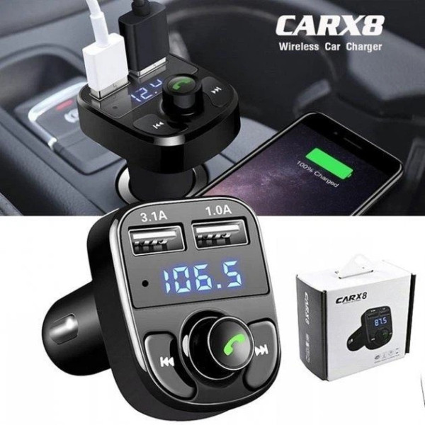 FM-трансмиттер X8-BT автомобильный Bluetooth модулятор с USB зарядкой и Hands Free