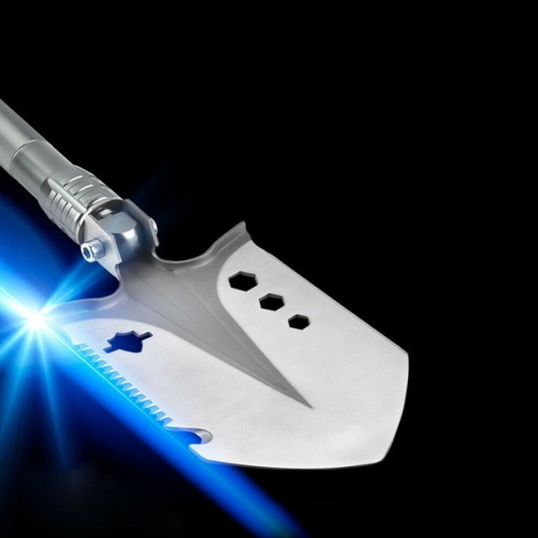 Лопата туристическая Multifunctional Shovel ES-118 складная 10 в 1 с чехлом, мультитул из нержавеющей стали