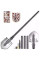 Лопата туристическая Multifunctional Shovel ES-118 складная 10 в 1 с чехлом, мультитул из нержавеющей стали
