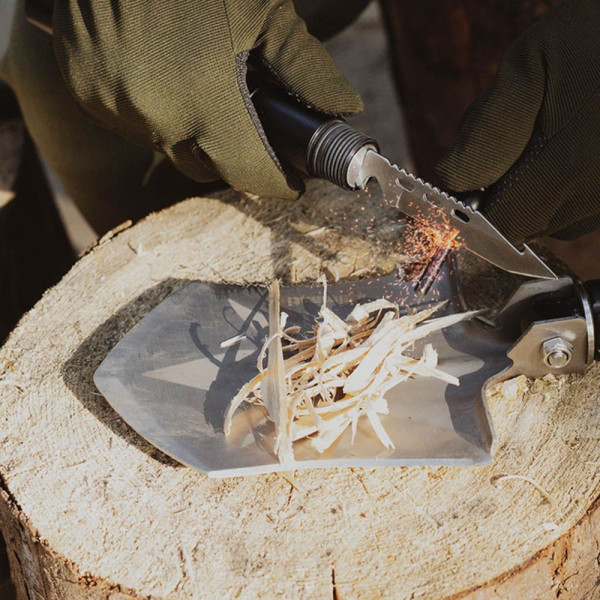 Лопата туристическая Multifunctional Shovel ES-118 складная 10 в 1 с чехлом, мультитул из нержавеющей стали
