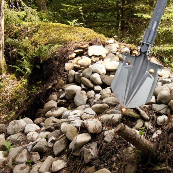 Лопата туристическая Multifunctional Shovel ES-118 складная 10 в 1 с чехлом, мультитул из нержавеющей стали