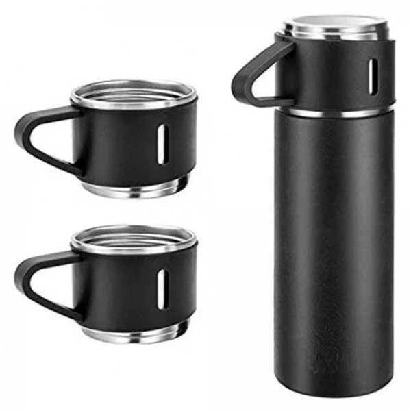 Набор термос LY-526 с 2 чашками Vacuum Cup 500 мл из нержавеющей стали