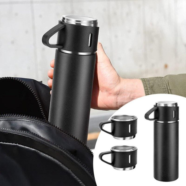 Набор термос LY-526 с 2 чашками Vacuum Cup 500 мл из нержавеющей стали