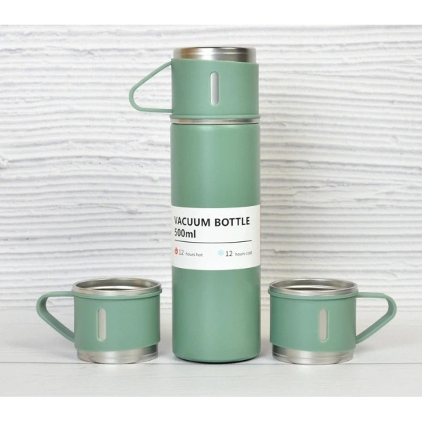 Набор термос LY-526 с 2 чашками Vacuum Cup 500 мл из нержавеющей стали