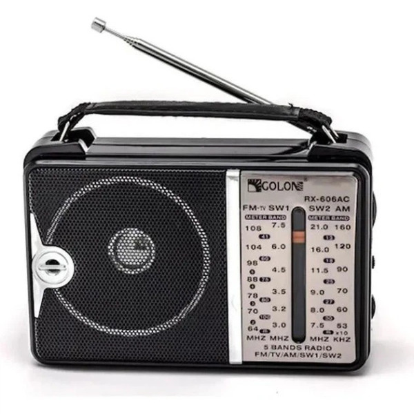 Портативный радиоприемник GOLON RX-A606AC FM AM SW с телескопической антенной и аудиовыходом