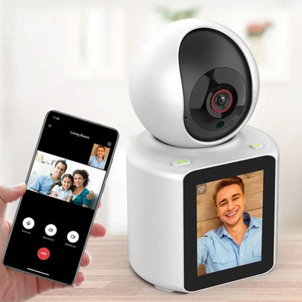 Камера видеоняня ICSEE V1-20C 3 Мп Wi-Fi с подключением к телефону, поворотная IP камера с двусторонней связью