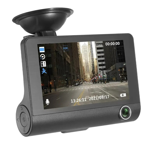 Автомобильный видеорегистратор 319 HDR LCD 4.0 Full HD с 3 камерами, задней камерой и записью салона