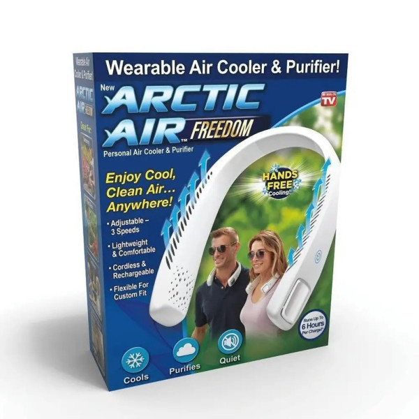 Портативный вентилятор на шею Arctic Air безлопастной аккумуляторный USB Type-C, мини вентилятор для прогулок и путешествий