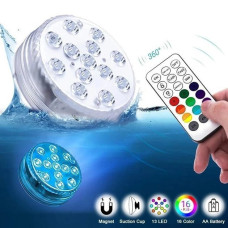 Подводный светодиодный RGB светильник для бассейна IP68 с пультом, декоративная LED лампа 12 цветов для фонтанов и водоемов