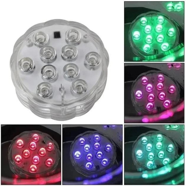 Подводный светодиодный RGB светильник для бассейна IP68 с пультом, декоративная LED лампа 12 цветов для фонтанов и водоемов